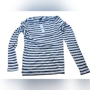 NWT J. Crew Black & White Striped Longsleeve Layering Tee Size S
